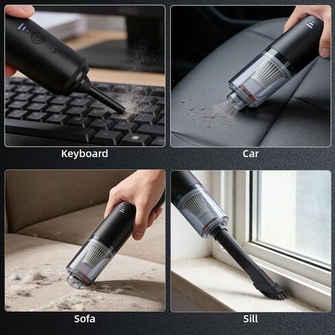 IFTHFOUR Computer Vacuum Cleaner Cordless, Strong Suction & Blowing 4-in-1 Handheld with Multi-Nozzles, Washable Filter - Rechargeable Mini Vac for Keyboard, Car, Desk, Pet Hair Cleaning in Saudi Arabia