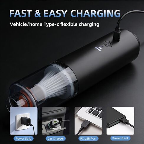IFTHFOUR Computer Vacuum Cleaner Cordless, Strong Suction & Blowing 4-in-1 Handheld with Multi-Nozzles, Washable Filter - Rechargeable Mini Vac for Keyboard, Car, Desk, Pet Hair Cleaning in Saudi Arabia