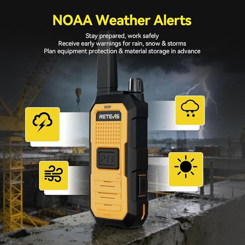 Retevis RB48A IP67 Waterproof Walkie Talkies Long Range Adults, Heavy Duty 2 Way Radio, Noise Reduction, Large PTT, 1000mW Speaker, 23-Hour, Rechargeable, for Manufacturing Construction (10 Pack) in Saudi Arabia