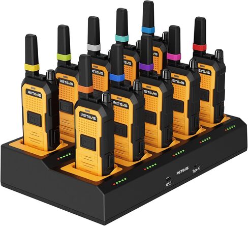 Retevis RB48A IP67 Waterproof Walkie Talkies Long Range Adults, Heavy Duty 2 Way Radio, Noise Reduction, Large PTT, 1000mW Speaker, 23-Hour, Rechargeable, for Manufacturing Construction (10 Pack) in Saudi Arabia