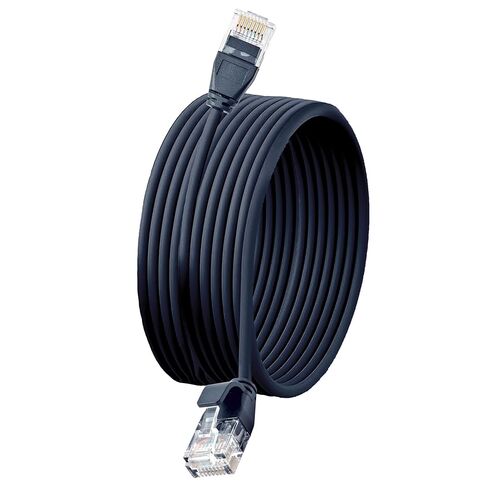 Plusivo Cat 6A Ethernet Cable 20 ft AWG 34 - Ultra Slim Flexible High-Speed 10Gbps LAN Network Cable, U/UTP Internet Patch Cord, Cat6A Cable, Ethernet Cat6A Cord for Home, Office, Gaming, Black in Saudi Arabia
