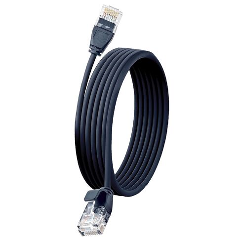 Plusivo Cat 6A Ethernet Cable 20 ft AWG 34 - Ultra Slim Flexible High-Speed 10Gbps LAN Network Cable, U/UTP Internet Patch Cord, Cat6A Cable, Ethernet Cat6A Cord for Home, Office, Gaming, Black in Saudi Arabia