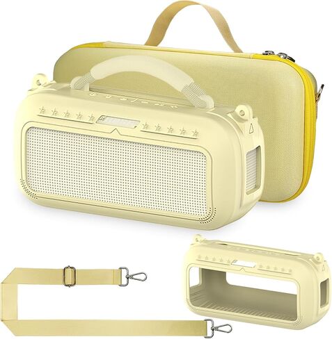 حافظة واقية لمكبر صوت بلوتوث محمول Bose SoundLink Max، وحقيبة حمل صلبة وغطاء من السيليكون مع حزام حمل (أسود) in Kuwait