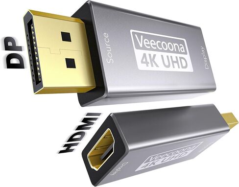 محول HDMI إلى DisplayPort أحادي الاتجاه (4K عند 60 هرتز/1080P عند 120 هرتز) | محول HDMI (المصدر) 2.0 ذكر إلى DP (الشاشة) 1.2 أنثى متوافق مع أجهزة الكمبيوتر المحمول وAMD وNVIDIA وPS5 وXbox والمزيد - حزمة واحدة in Saudi Arabia