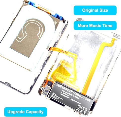 900mAh 616-0232 Battery Replacement Compatible with iPod 5th -7th Generation Video Classic A1136 A1238 (5th 30GB 6th 80GB 6.5th 120GB 7th 160GB) with Repair Tool Kits in Saudi Arabia