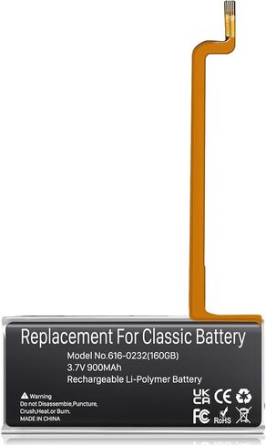 900mAh 616-0232 Battery Replacement Compatible with iPod 5th -7th Generation Video Classic A1136 A1238 (5th 30GB 6th 80GB 6.5th 120GB 7th 160GB) with Repair Tool Kits in Saudi Arabia