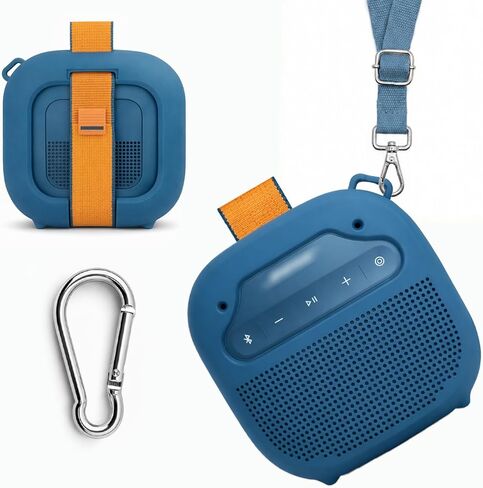 alltravel Silicone Cover for Bose New SoundLink Micro Portable Bluetooth Speaker (2nd Gen) with Neck Lanyard (Twlight Blue) in Saudi Arabia