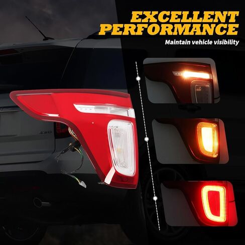 Right Tail Light Assembly Compatible with 2011-2015 Explorer Passenger Side Rear Brake Lamp with bulbs Taillamp FO2801226C BB5Z13404C in Saudi Arabia