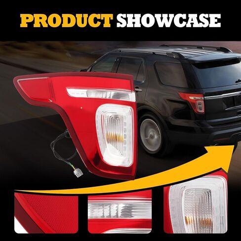 Right Tail Light Assembly Compatible with 2011-2015 Explorer Passenger Side Rear Brake Lamp with bulbs Taillamp FO2801226C BB5Z13404C in Saudi Arabia