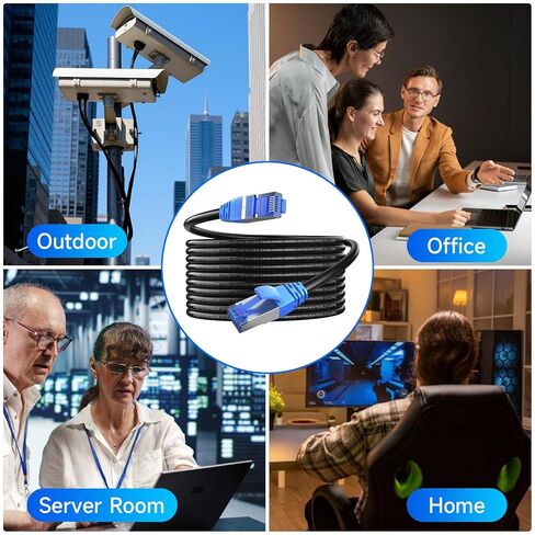 Cat6A Outdoor Ethernet Cable 100 ft Supports POE, 23AWG 550MHz High-Speed CAT6A Cable Direct Burial Waterproof, Internet Cable LLDPE Outer UTP UV LAN Network Ethernet Cord with 20 Cable Ties in Saudi Arabia