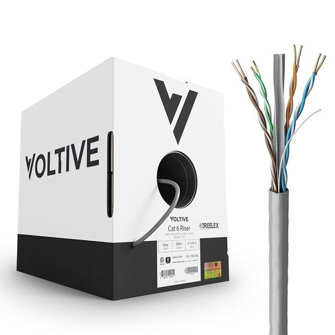كابل إيثرنت Voltive Cat6، Riser (CMR)، أزرق، 1000 قدم - 23AWG 4 أزواج من النحاس الصلب العاري، UTP، 600 ميجاهرتز، معتمد من UL وتم التحقق من ETL - V-1232-7 in Kuwait
