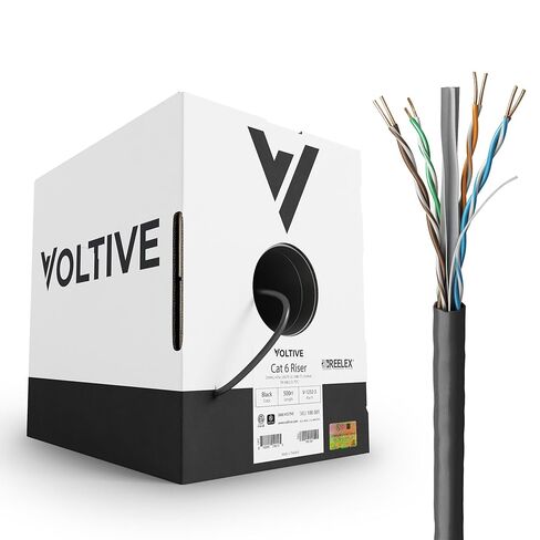 كابل إيثرنت Voltive Cat6، Riser (CMR)، أزرق، 1000 قدم - 23AWG 4 أزواج من النحاس الصلب العاري، UTP، 600 ميجاهرتز، معتمد من UL وتم التحقق من ETL - V-1232-7 in Kuwait