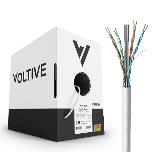 كابل إيثرنت Voltive Cat6، Riser (CMR)، أزرق، 1000 قدم - 23AWG 4 أزواج من النحاس الصلب العاري، UTP، 600 ميجاهرتز، معتمد من UL وتم التحقق من ETL - V-1232-7 in Kuwait