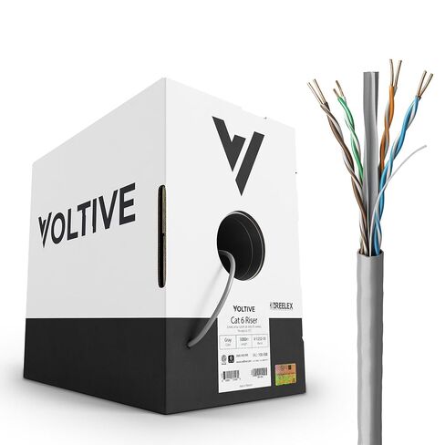 كابل إيثرنت Voltive Cat6، Riser (CMR)، أزرق، 1000 قدم - 23AWG 4 أزواج من النحاس الصلب العاري، UTP، 600 ميجاهرتز، معتمد من UL وتم التحقق من ETL - V-1232-7 in Kuwait