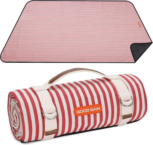 G GOOD GAIN Waterproof Picnic Blanket Portable with Carry Strap for Beach Mat or Family Outdoor Camping Party（Multicolored） in Saudi Arabia