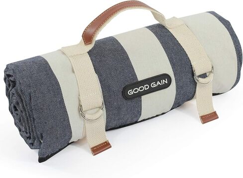 G GOOD GAIN Waterproof Picnic Blanket Portable with Carry Strap for Beach Mat or Family Outdoor Camping Party（Multicolored） in Saudi Arabia