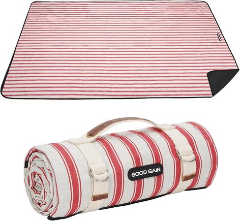G GOOD GAIN Waterproof Picnic Blanket Portable with Carry Strap for Beach Mat or Family Outdoor Camping Party（Multicolored） in Saudi Arabia