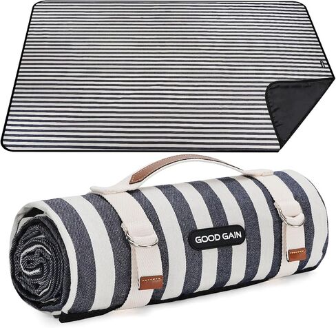 G GOOD GAIN Waterproof Picnic Blanket Portable with Carry Strap for Beach Mat or Family Outdoor Camping Party（Multicolored） in Saudi Arabia
