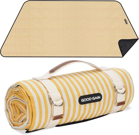 G GOOD GAIN Waterproof Picnic Blanket Portable with Carry Strap for Beach Mat or Family Outdoor Camping Party（Multicolored） in Saudi Arabia
