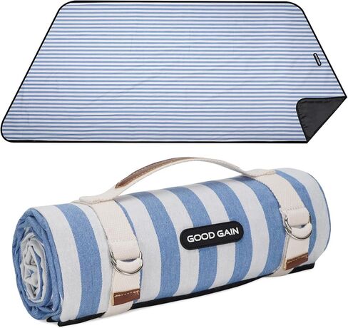 G GOOD GAIN Waterproof Picnic Blanket Portable with Carry Strap for Beach Mat or Family Outdoor Camping Party（Multicolored） in Saudi Arabia