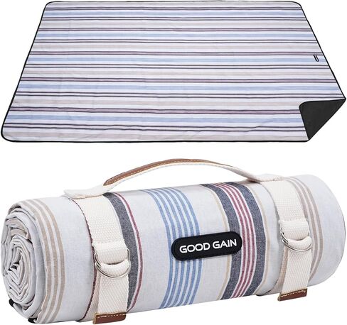 G GOOD GAIN Waterproof Picnic Blanket Portable with Carry Strap for Beach Mat or Family Outdoor Camping Party（Multicolored） in Saudi Arabia