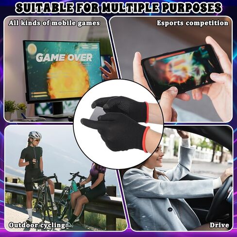 Anti-Sweat Breathable Mobile Finger Sleeve, Mobile Game Gloves, Ultra-Thin Mobile Gaming Gloves for Sweaty Hands, Cold Hands, High-Ranking Players Mobile Game Streamer in Saudi Arabia