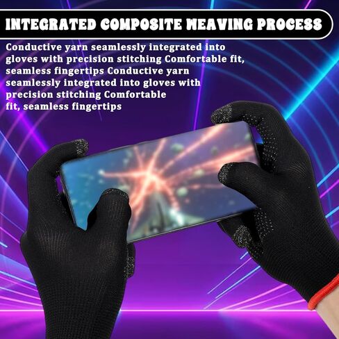 Anti-Sweat Breathable Mobile Finger Sleeve, Mobile Game Gloves, Ultra-Thin Mobile Gaming Gloves for Sweaty Hands, Cold Hands, High-Ranking Players Mobile Game Streamer in Saudi Arabia