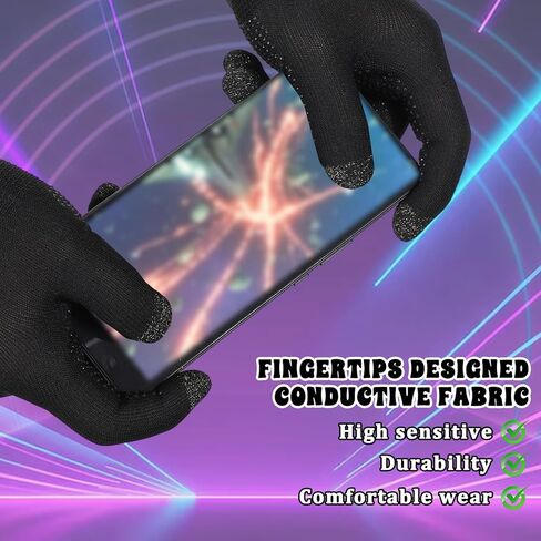 Anti-Sweat Breathable Mobile Finger Sleeve, Mobile Game Gloves, Ultra-Thin Mobile Gaming Gloves for Sweaty Hands, Cold Hands, High-Ranking Players Mobile Game Streamer in Saudi Arabia
