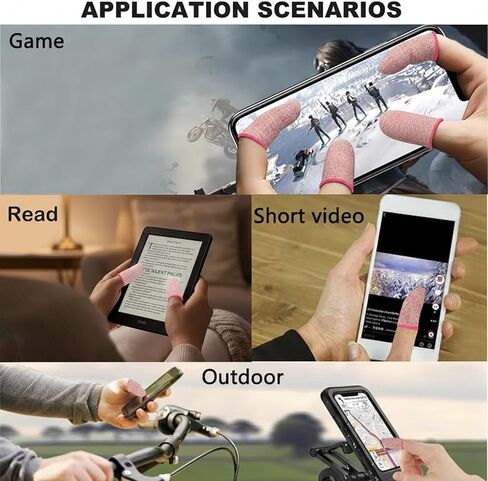 10-Pieces Pro Gaming Finger Sleeves Silver Ion Fiber – Ultra-Thin, Breathable Anti-Sweat Thumb Gloves for Mobile Phone & Tablet. Zero Drag Precision for Game Like PUBG, COD Mobile, Roblox in Saudi Arabia