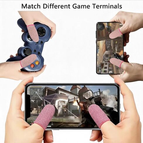 10-Pieces Pro Gaming Finger Sleeves Silver Ion Fiber – Ultra-Thin, Breathable Anti-Sweat Thumb Gloves for Mobile Phone & Tablet. Zero Drag Precision for Game Like PUBG, COD Mobile, Roblox in Saudi Arabia