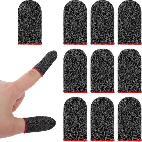10 Pieces Ultra-Thin Silver Fiber, 0.3mm Gaming Finger Sleeves, Smooth Operation, Breathable, Anti-Sweat, Anti-Slip Design, Thumb Sleeve for Mobile Games Fit Mobile Phone Tablet Devices in Saudi Arabia