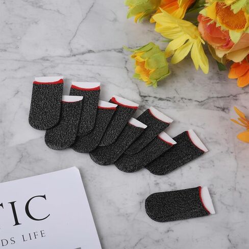 10 Pieces Ultra-Thin Silver Fiber, 0.3mm Gaming Finger Sleeves, Smooth Operation, Breathable, Anti-Sweat, Anti-Slip Design, Thumb Sleeve for Mobile Games Fit Mobile Phone Tablet Devices in Saudi Arabia