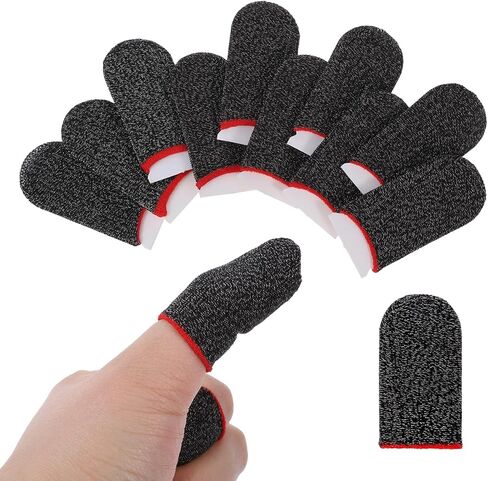 10 Pieces Ultra-Thin Silver Fiber, 0.3mm Gaming Finger Sleeves, Smooth Operation, Breathable, Anti-Sweat, Anti-Slip Design, Thumb Sleeve for Mobile Games Fit Mobile Phone Tablet Devices in Saudi Arabia