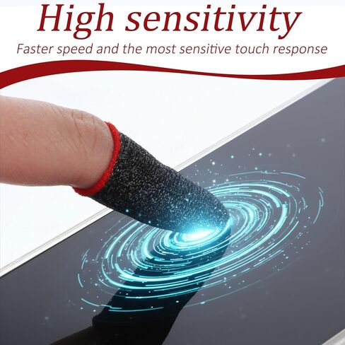 10 Pieces Ultra-Thin Silver Fiber, 0.3mm Gaming Finger Sleeves, Smooth Operation, Breathable, Anti-Sweat, Anti-Slip Design, Thumb Sleeve for Mobile Games Fit Mobile Phone Tablet Devices in Saudi Arabia