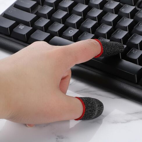 10 Pieces Ultra-Thin Silver Fiber, 0.3mm Gaming Finger Sleeves, Smooth Operation, Breathable, Anti-Sweat, Anti-Slip Design, Thumb Sleeve for Mobile Games Fit Mobile Phone Tablet Devices in Saudi Arabia