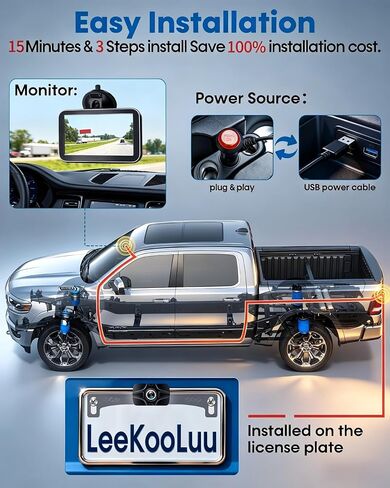 HD 1080P Backup Camera: 15-Min Easy Install 7 inch Large Screen Color Night Vision See Clearly at Night Up to 10 Meters - Reverse Camera for Trucks Cars Pickup SUVs Rear View Safety & Parking Assist in Saudi Arabia