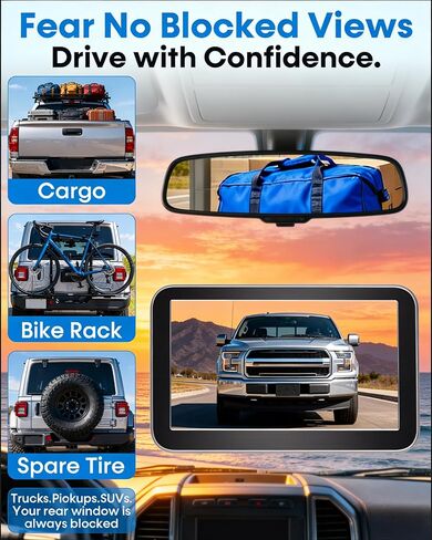 HD 1080P Backup Camera: 15-Min Easy Install 7 inch Large Screen Color Night Vision See Clearly at Night Up to 10 Meters - Reverse Camera for Trucks Cars Pickup SUVs Rear View Safety & Parking Assist in Saudi Arabia