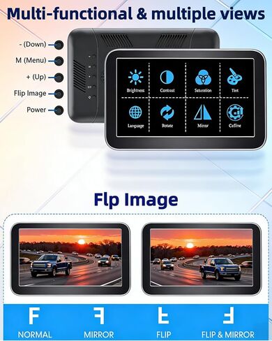 HD 1080P Backup Camera: 15-Min Easy Install 7 inch Large Screen Color Night Vision See Clearly at Night Up to 10 Meters - Reverse Camera for Trucks Cars Pickup SUVs Rear View Safety & Parking Assist in Saudi Arabia