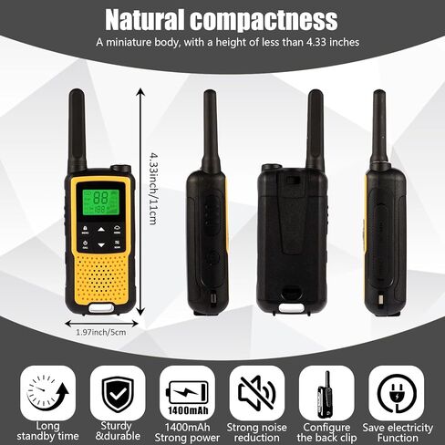 2pcs/Pack Handheld Walkie Talkies with Acoustic Tube Headset, 22 FRS Channels, Weather Alert, LED Flashlight, Long Range Two Way Radios for Hiking Camping Equipment, Portable Radio Station for Kids in Saudi Arabia