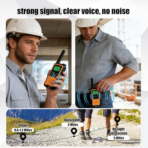 2pcs/Pack Handheld Walkie Talkies with Acoustic Tube Headset, 22 FRS Channels, Weather Alert, LED Flashlight, Long Range Two Way Radios for Hiking Camping Equipment, Portable Radio Station for Kids in Saudi Arabia