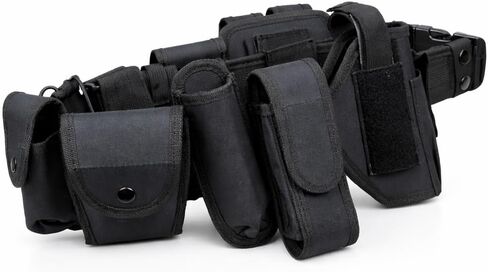 TOAKA 11 in 1 Tactical Duty Belt Kit with Pouches, Police Utility Belt for Security Guard Law Enforcement Military Equipment System, Adjustable Nylon Belt Fits Up to 51" in Saudi Arabia