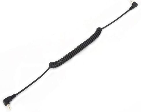 2.5mm Male Flash PC Sync Cable Cord with Lock Extended Coiled Wire Camera Flashing Light 100cm Black in Saudi Arabia