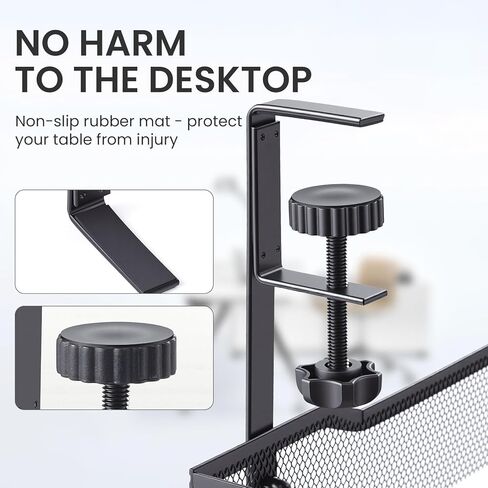 25'' Cable Management Under Desk No Drill，Metal Desk Organizer Suitable for Home desks or Standing desks ，Electrical Cord Management with Clamp in Saudi Arabia