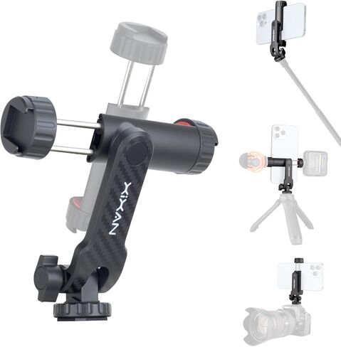 Magnetic Phone Tripod Mount Adapter with 1/4" Thread, Cold Shoe Phone Holder for Camera. Compatible with MagSafe for iPhone, 360° Rotatable, Foldable, Portable Design for Photography Video Vlog in Saudi Arabia