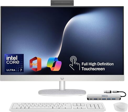HP 27" FHD Touchscreen All-in-One – Everything to Just Work, Intel Core Ultra 7 155U, 16GB DDR5, 1TB SSD, Free Web Office, HDMI & Ethernet, Windows 11 Pro, USB-C Docking Station Included in Saudi Arabia