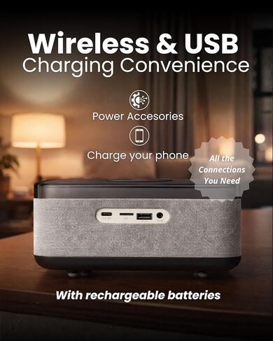 Wireless Charging Alarm Clock with Bluetooth Speaker, FM Radio, Night Light, Dual Alarm, USB Charger, LED Bedside Clock in Saudi Arabia