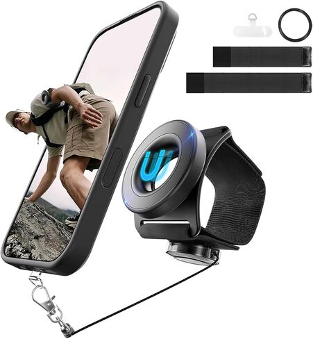 Running Phone Armband&Wristband Holder, Upgraded N52 Magnetic Telescopic Anti-Drop Lanyard, 360° Rotatable Strap for iPhone Samsung Android in Saudi Arabia