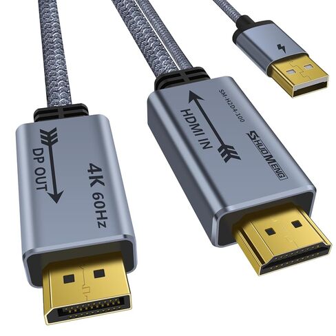 محول HDMI إلى DisplayPort 4K@60 هرتز، مصدر HDMI إلى محول شاشة DP، دعم HDR، HDMI 2.0 إلى DP 1.2، يعمل بمنفذ USB، كابل 3.3 قدم/1 متر، أحادي الاتجاه، متوافق مع الشاشة، PS5، Xbox، الكمبيوتر الشخصي، NS 2 in Kuwait