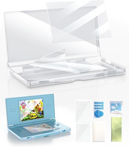 Clear Protective Case for Nintendo DS Lite – PC Hard Shell Cover with Dual Screen Protectors & Installation Kit – All-in-One Protection Set, Designed for DS Lite Only – Not Tempered Glass Films in Saudi Arabia