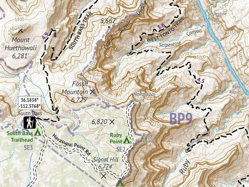 Grand Canyon National Park - Arizona Hiking Map (2026) in Saudi Arabia